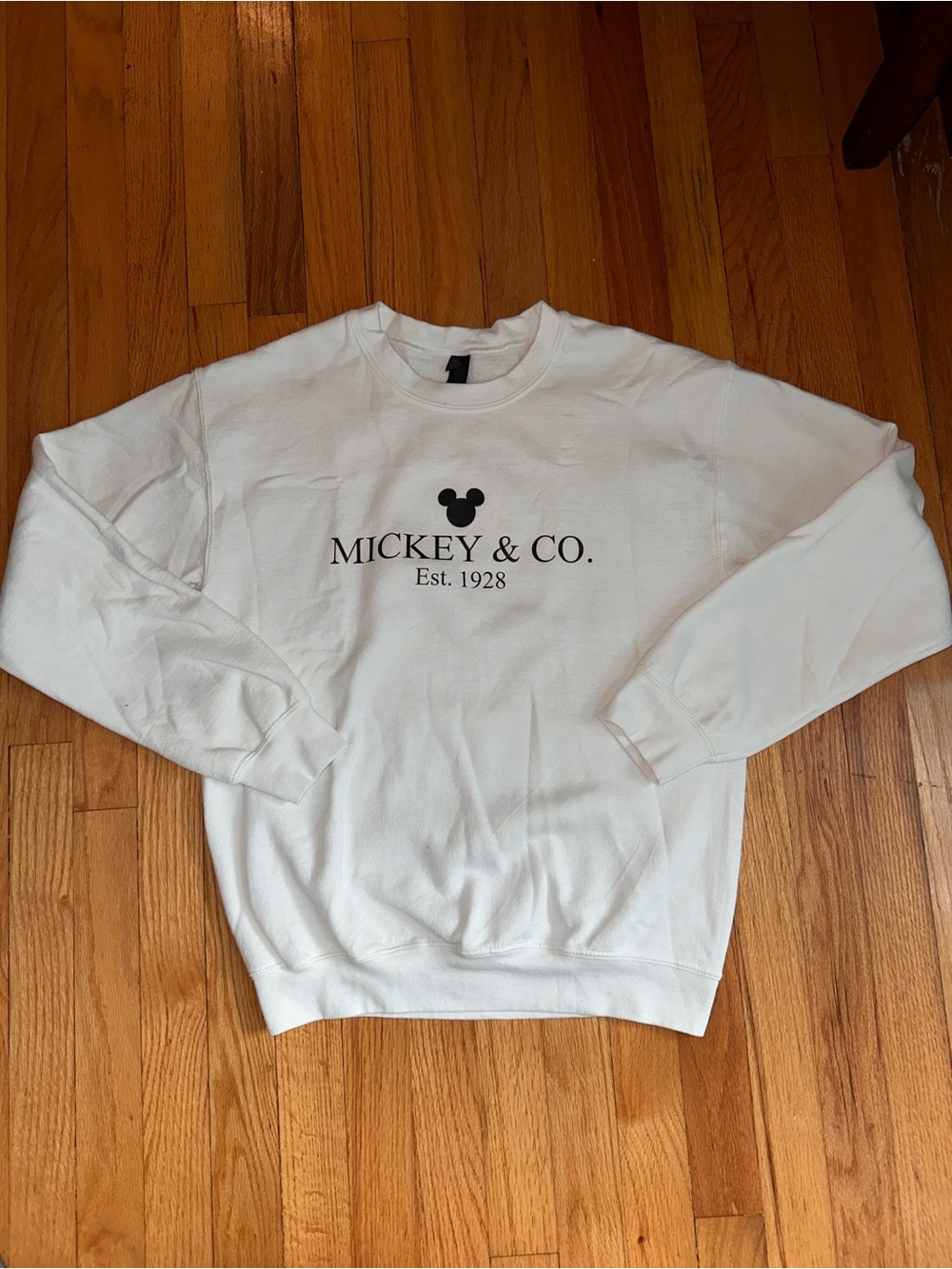 Disney Mickey & Co. Est. 1928 White Crewneck Sweatshirt